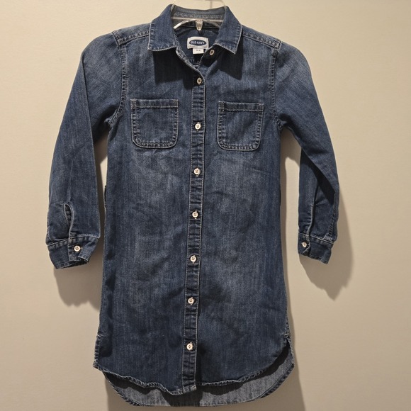 Old Navy Other - Old Navy girls size 8 blue denim shirts dress button up
